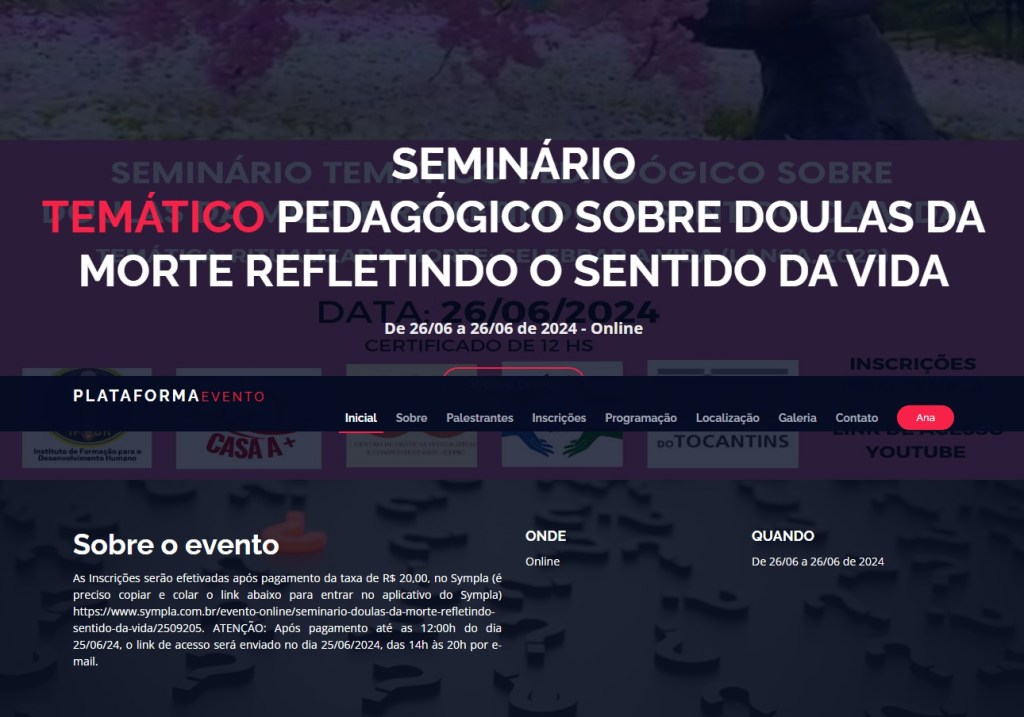 DOULAS DA MORTE É TEMA DE SEMINÁRIO PROMOVIDO PELO CURSO DE ENFERMAGEM DA&nbsp;UFT